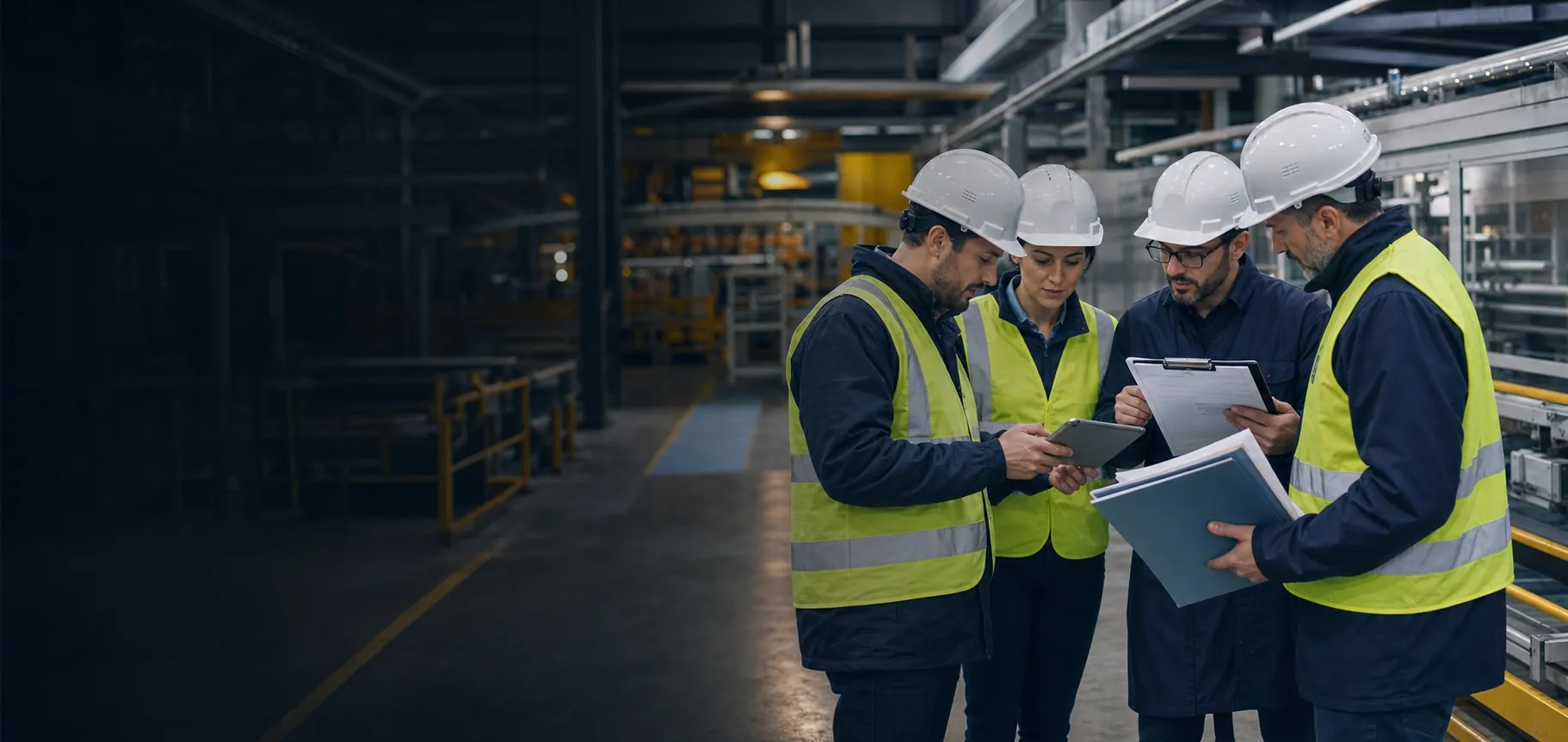 Squadra iCura Impresa al lavoro in un contesto industriale